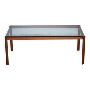 Teak and Glass Coffee Table, Denmark, 1960s