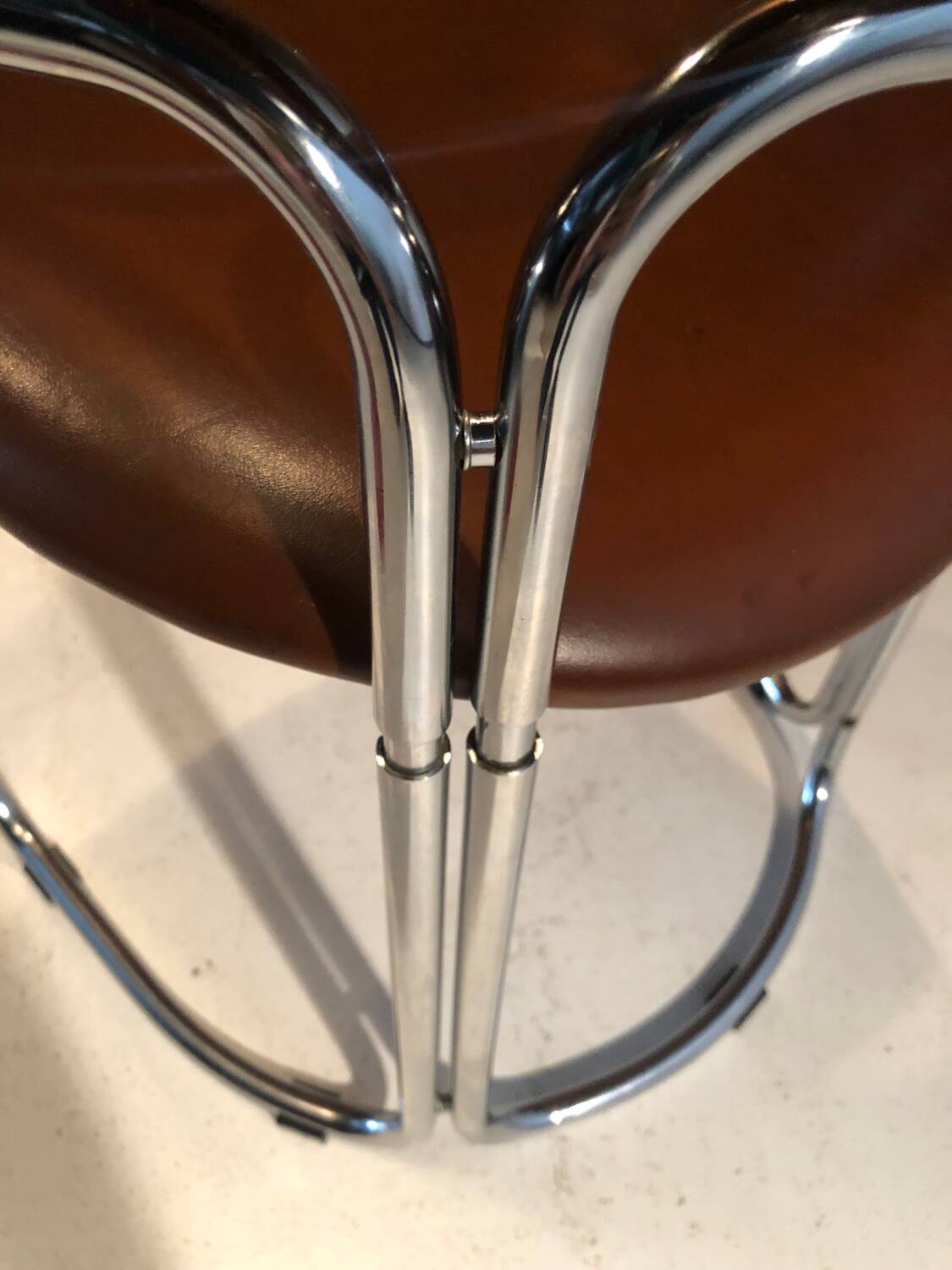 Vintage leather and chrome chair circa 1970