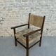 Armchair made of wood and rope, circa 1950