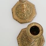 Pair of gilt bronze candlesticks signed Alfred Daubrée, Napoleon III