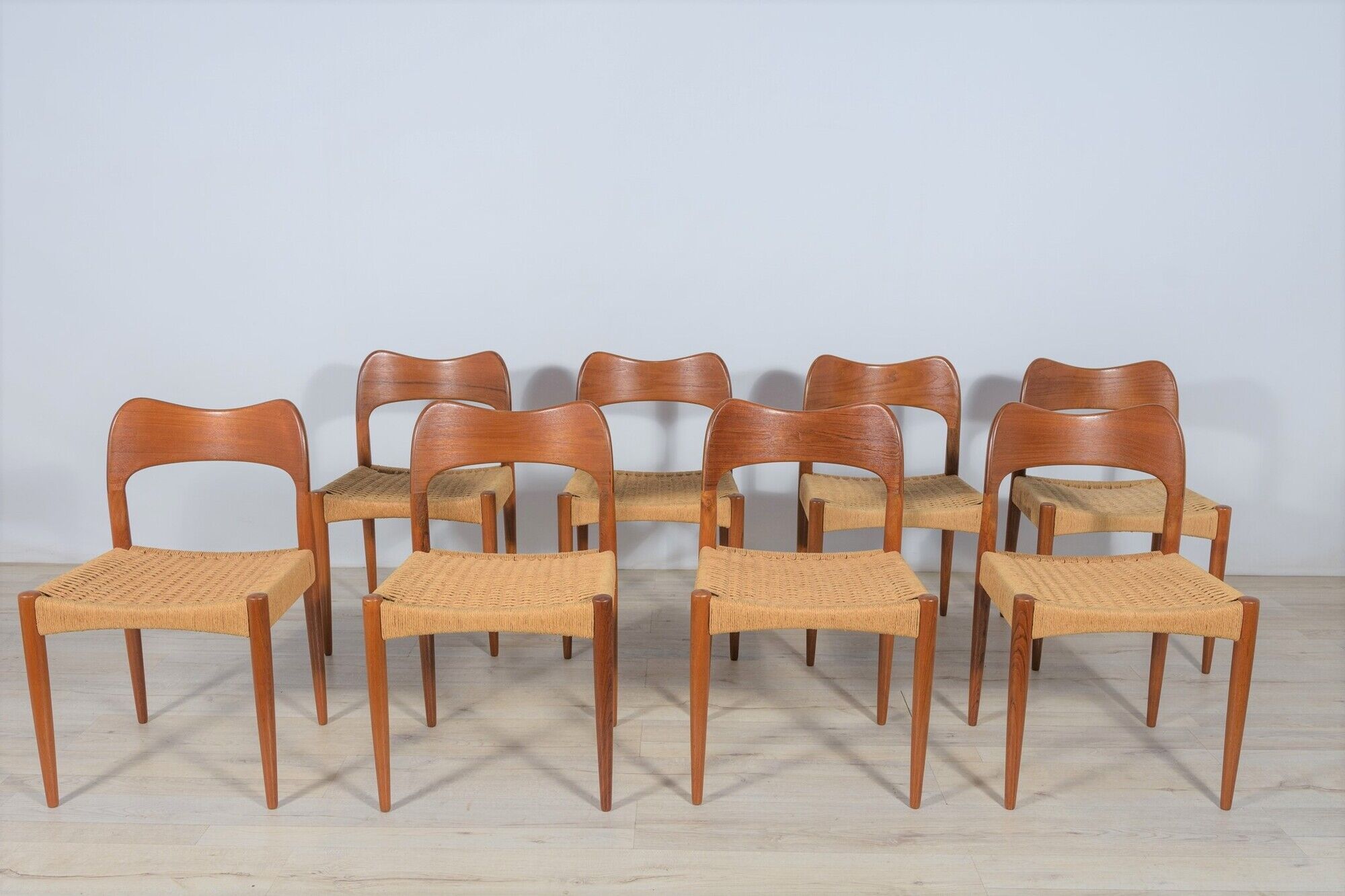 Danish Dining Chairs by Arne Hovmand-Olsen for Mogens Kold, 1960s, Set of 8