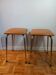 Pair of vintage LM stools in brown imitation leather