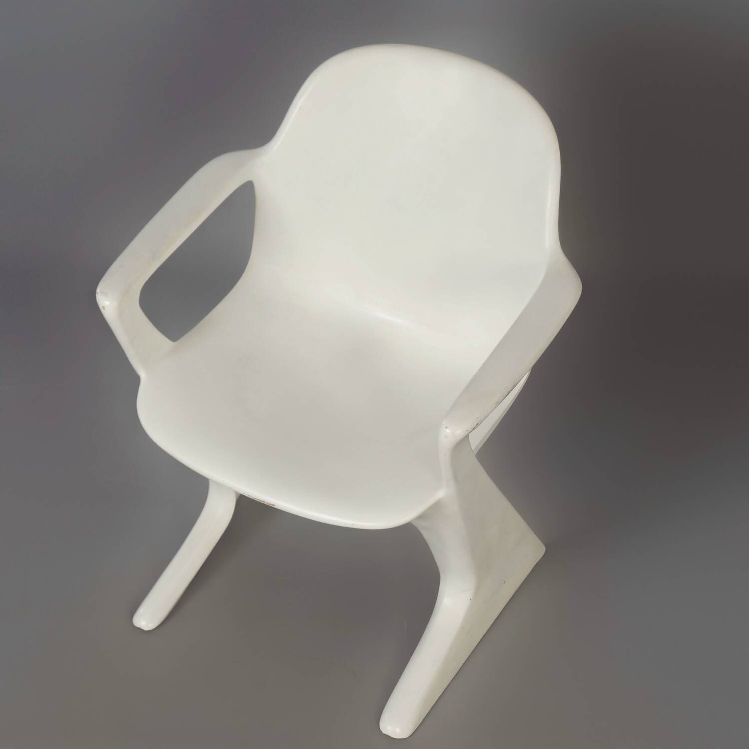 White Kangaroo Chair by Ernst Moeckl for Horn, 1960s | With Armrests