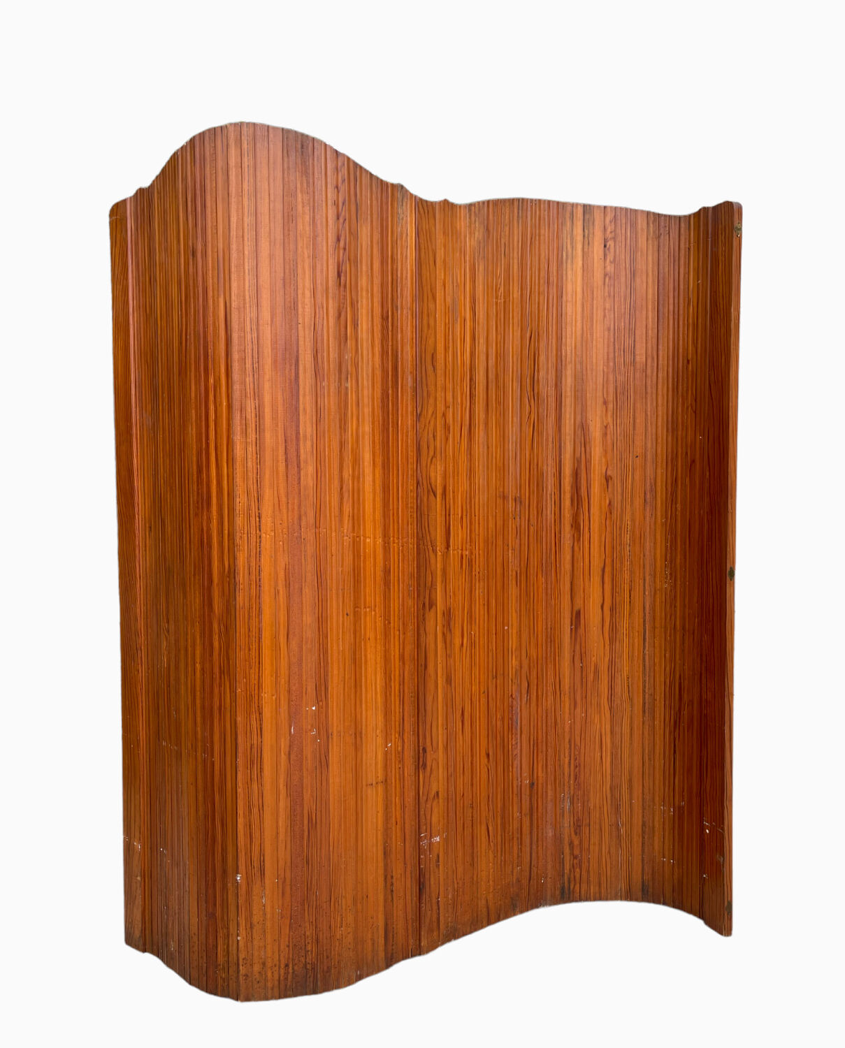 Wavy wooden screen circa 1950, Baumann by SNSA