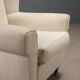 Fauteuil bergère vintage en hêtre et tissu, design années 1950