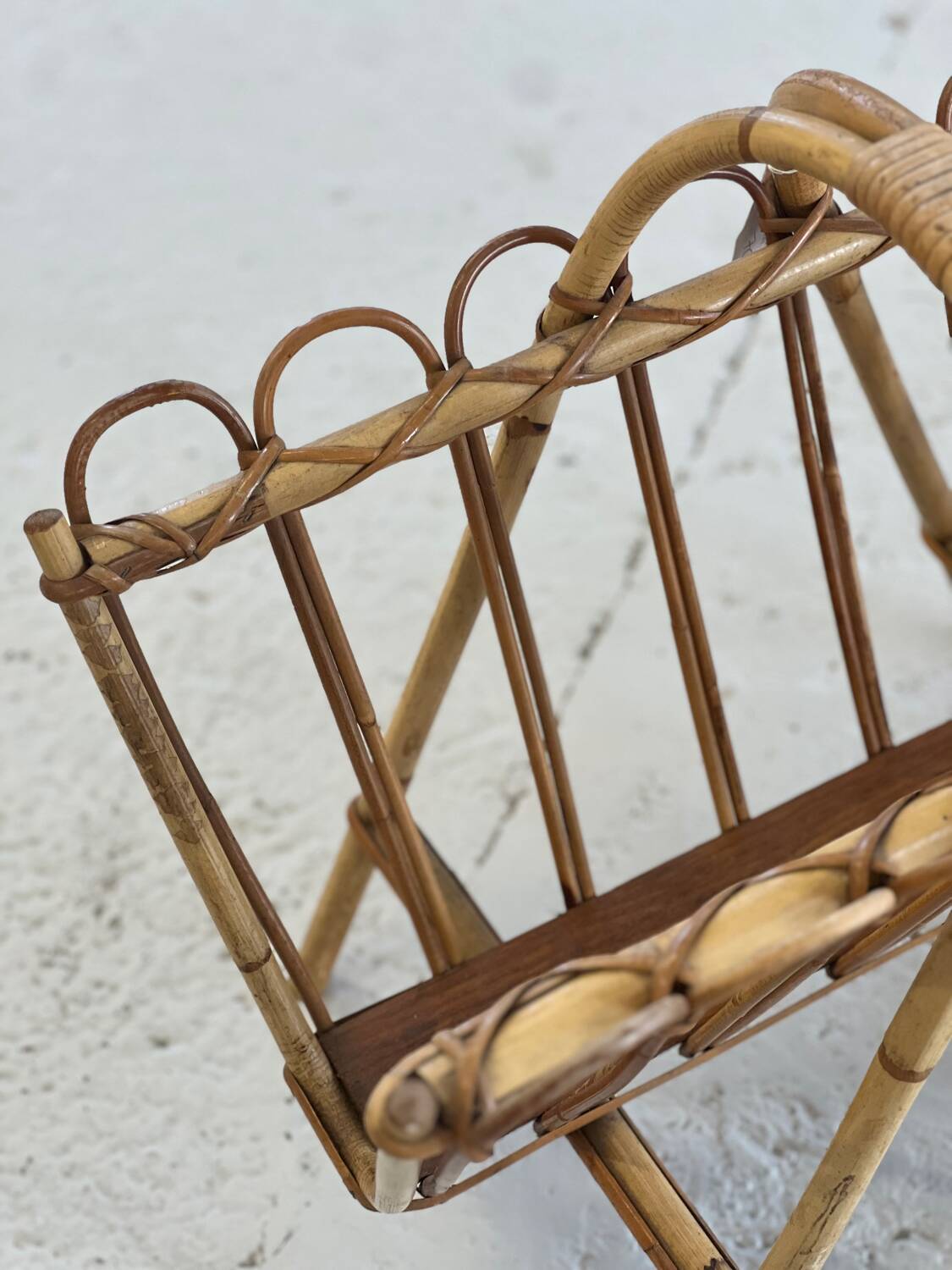 Rattan magazine rack