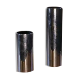 Pair of chrome-plated metal vases, 1960s