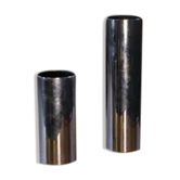 Pair of chrome-plated metal vases, 1960s
