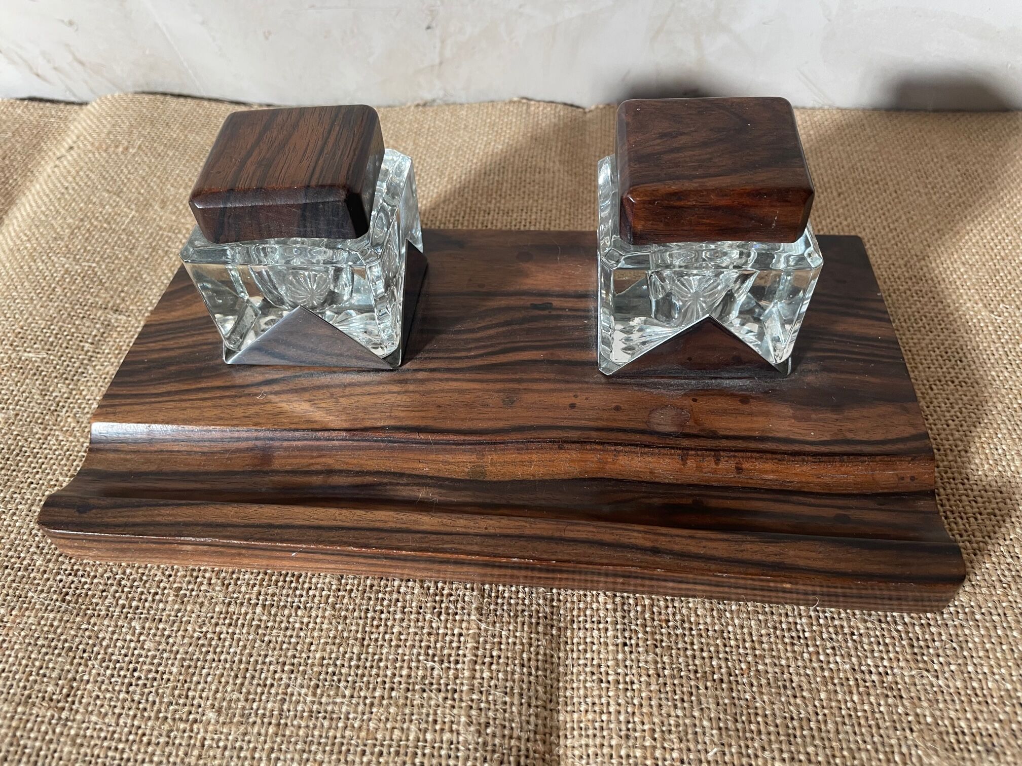 Rosewood inkwell