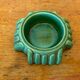 Antique Green Ceramic Ashtray Pocket Empty Vintage