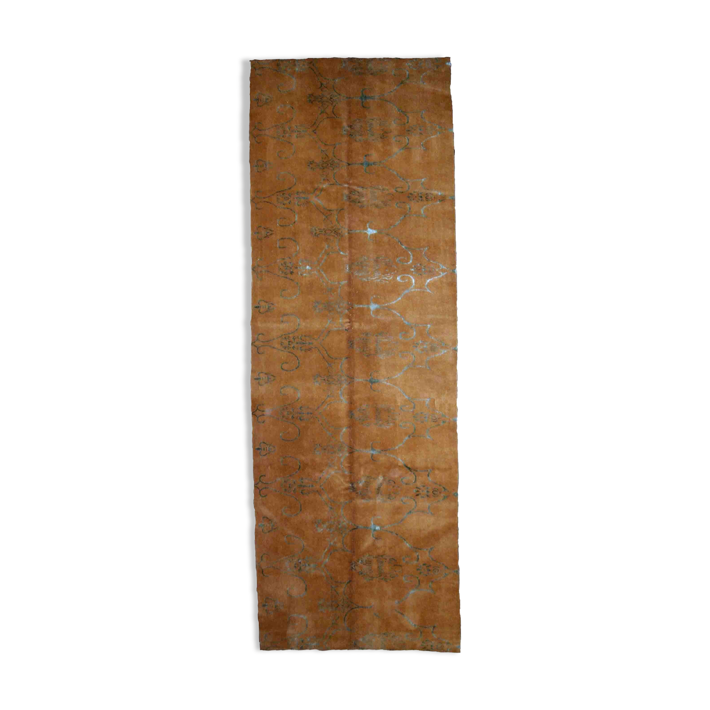 Vintage Tibetan Modern handmade carpet 112cm x 365cm 1980s, 1B769