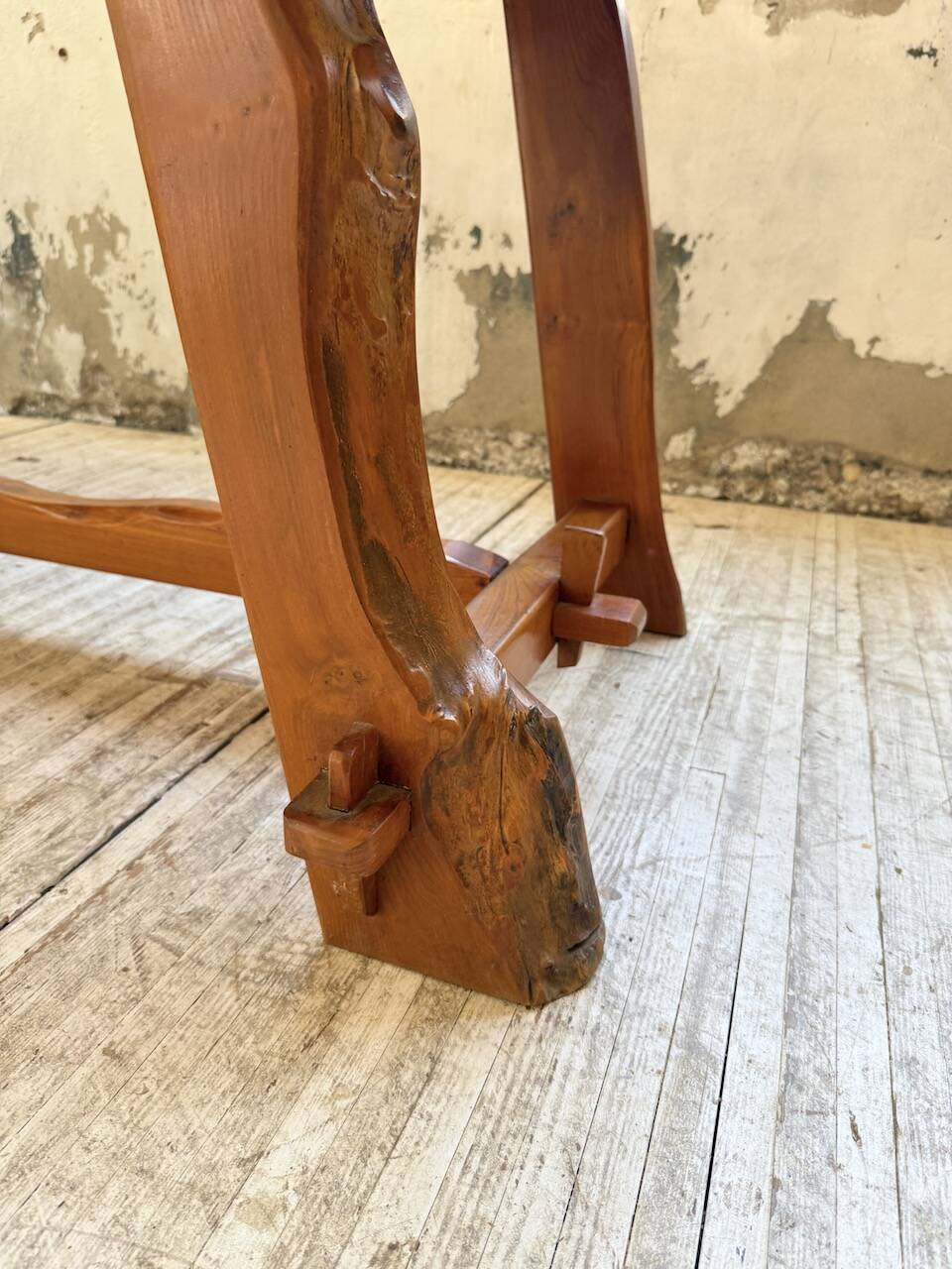 Aranjou farmhouse table in blond elm, 1950s
