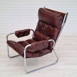 Années 70, design danois, chaise longue, cuir, état d’origine
