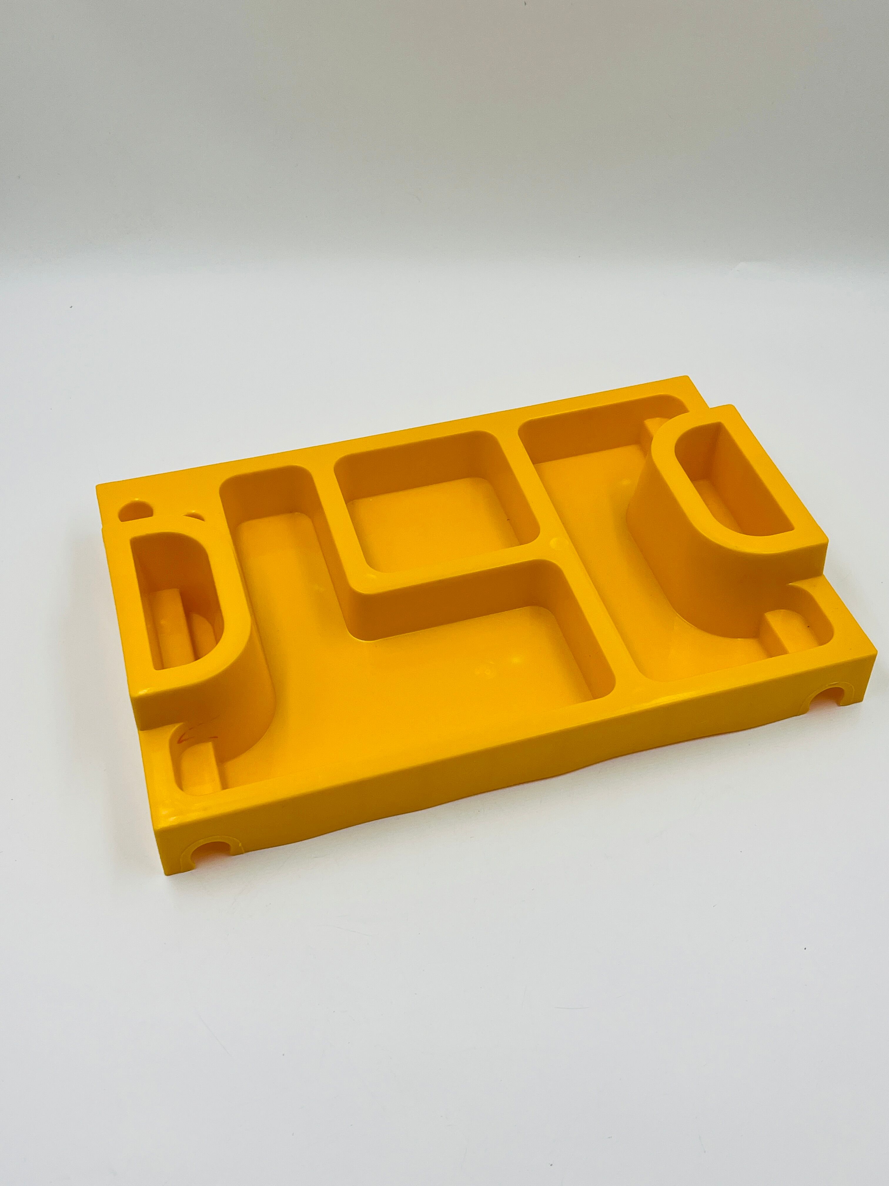 1970s yellow Space Age desk organiser