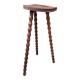 Elegant vintage demi-lune side table in turned wood, vintage, 1950s - 1960s.
