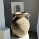 Large cream vase with double spiral handles in antique style, made of terracotta, H42 D3.