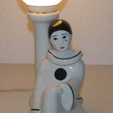 Lamp in ceramic, Pierrot, 70's