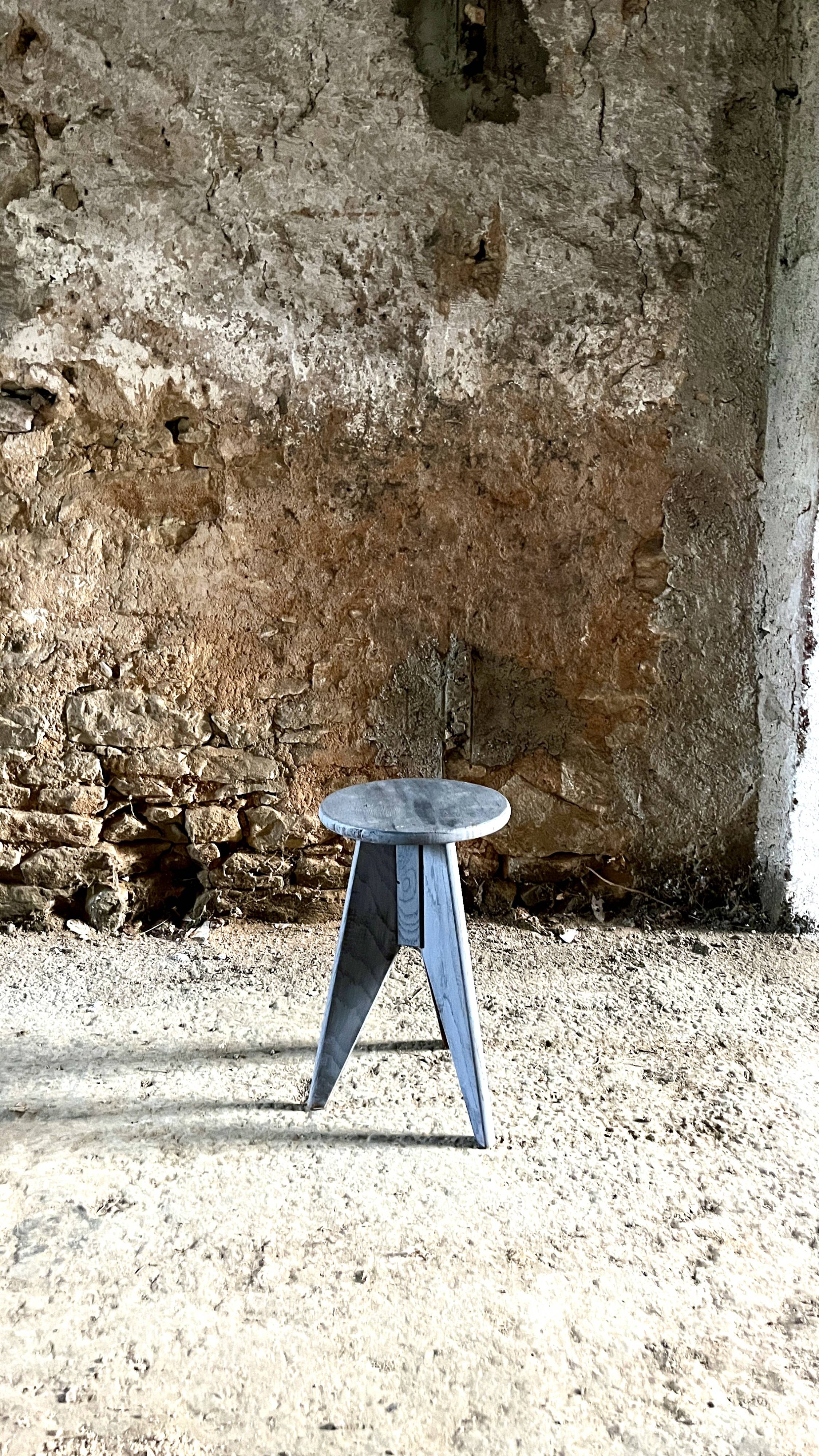 Vintage rustic style wooden stool