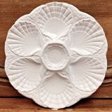 6 plates of white oysters barbotine Sarreguemines