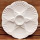 6 assiettes à huîtres blanche barbotine Sarreguemines