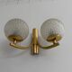 Simple two-armed wall light in brass and glass by Ball and Ball, Kaiser, 1960s, Germany.