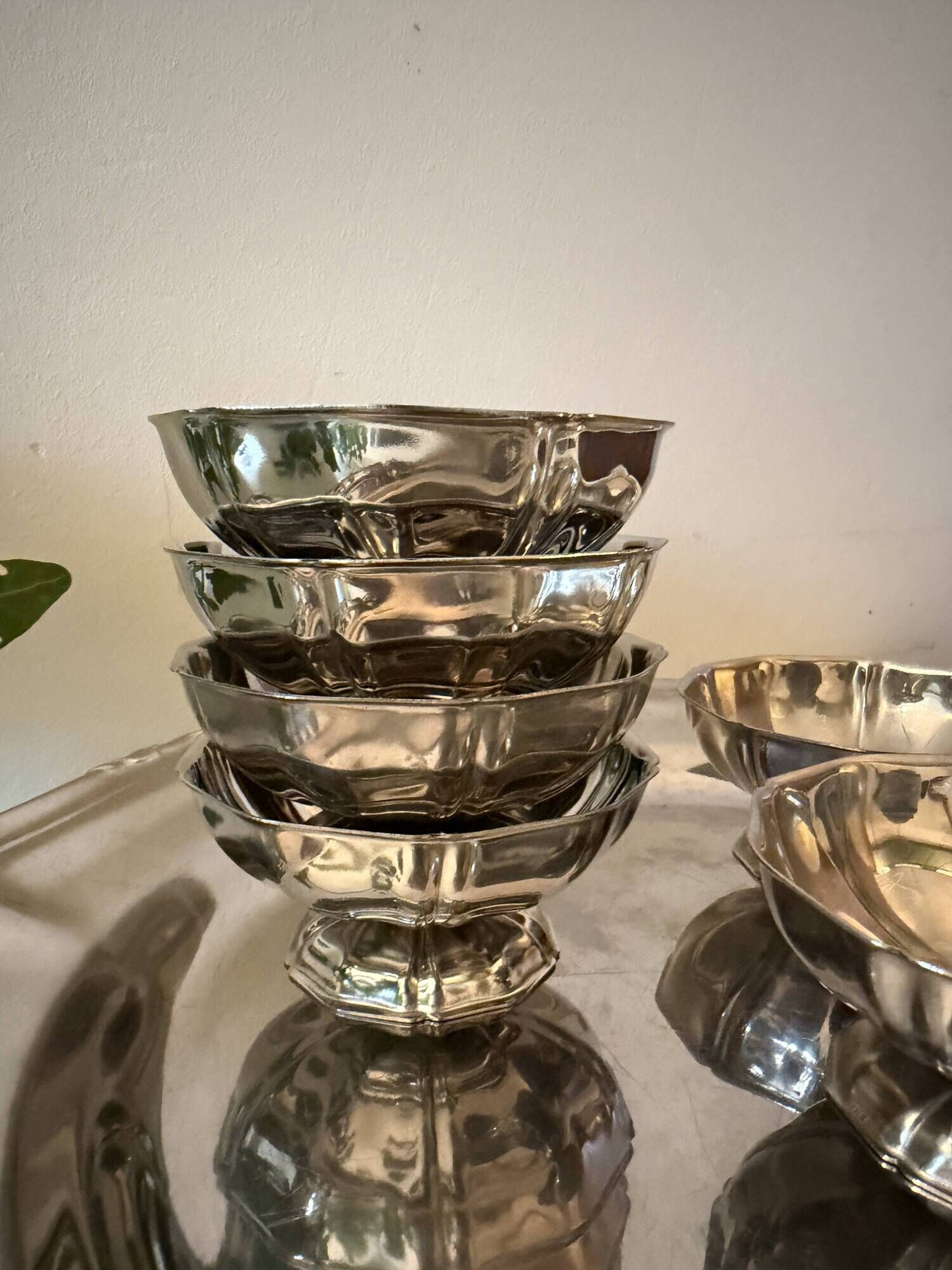 Set van 6 chrome coupes met schaal