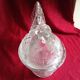 Old hen on her moulded glass nest - vintage sweet jar