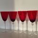 4 large red blown glass stemmed glasses 320 ml