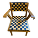 Paire de chaises des années 50 en chêne dorées.