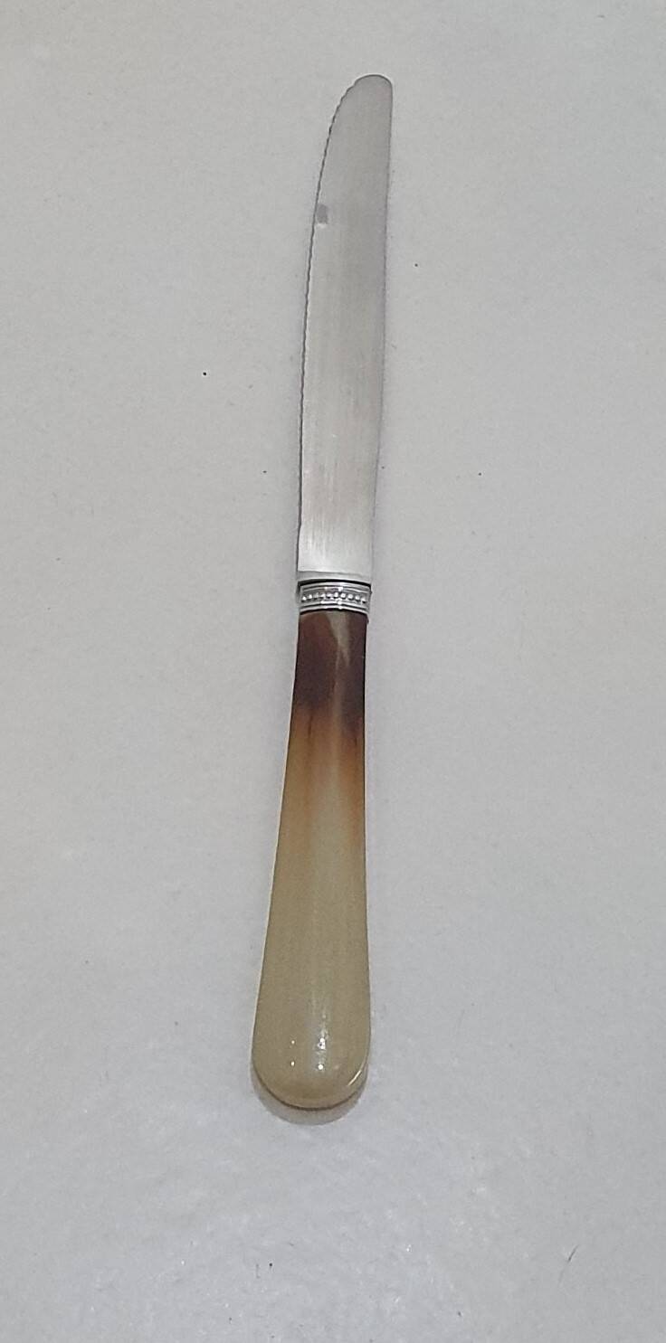 Stainless steel table and dessert knives with mother-of-pearl handles