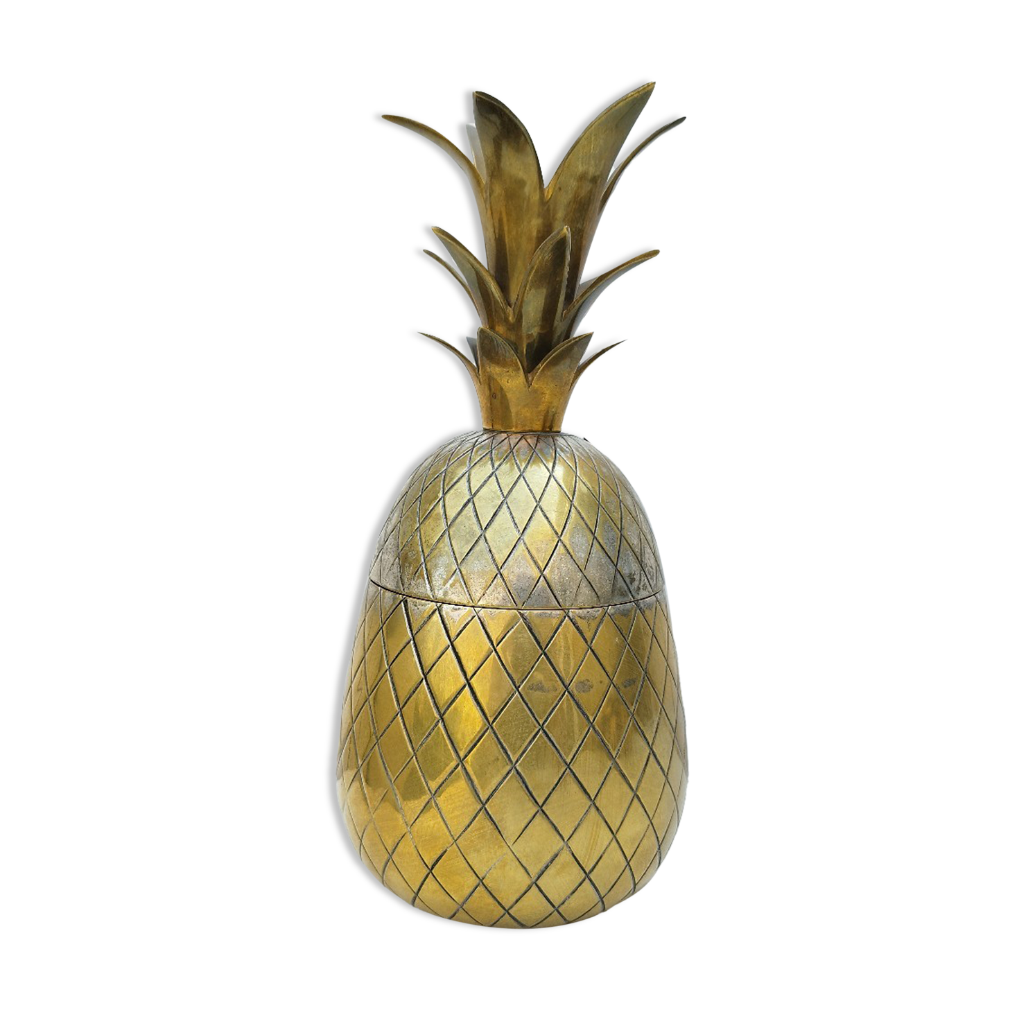 Vintage silver brass pineapple ice bucket