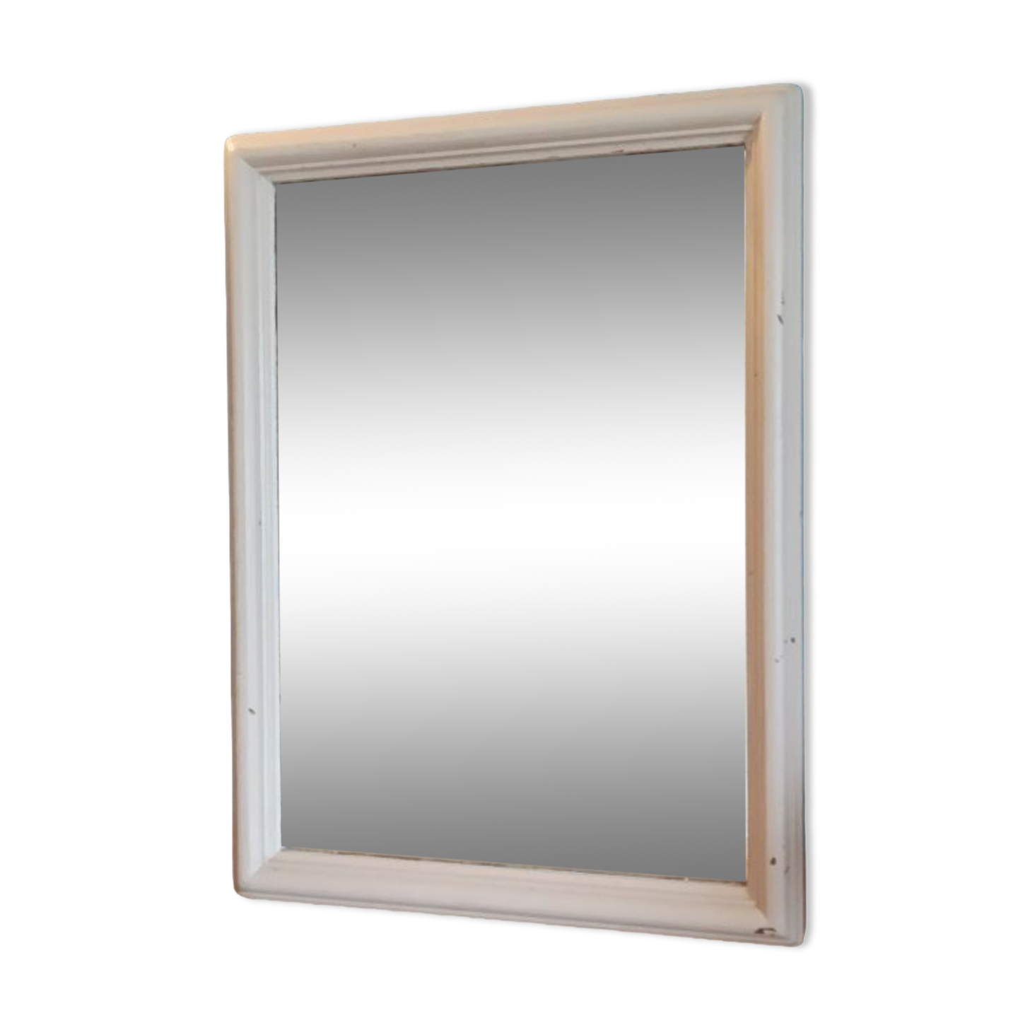 Baroque mirror patinated beige wood frame