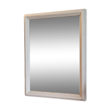 Baroque mirror patinated beige wood frame