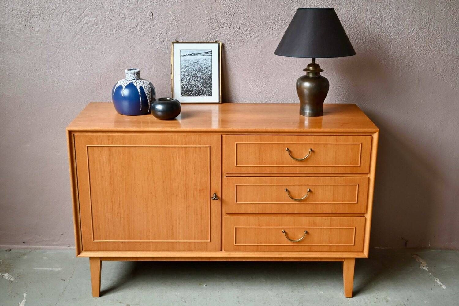 Small Scandinavian buffet from the 50s-60s in light oak.
