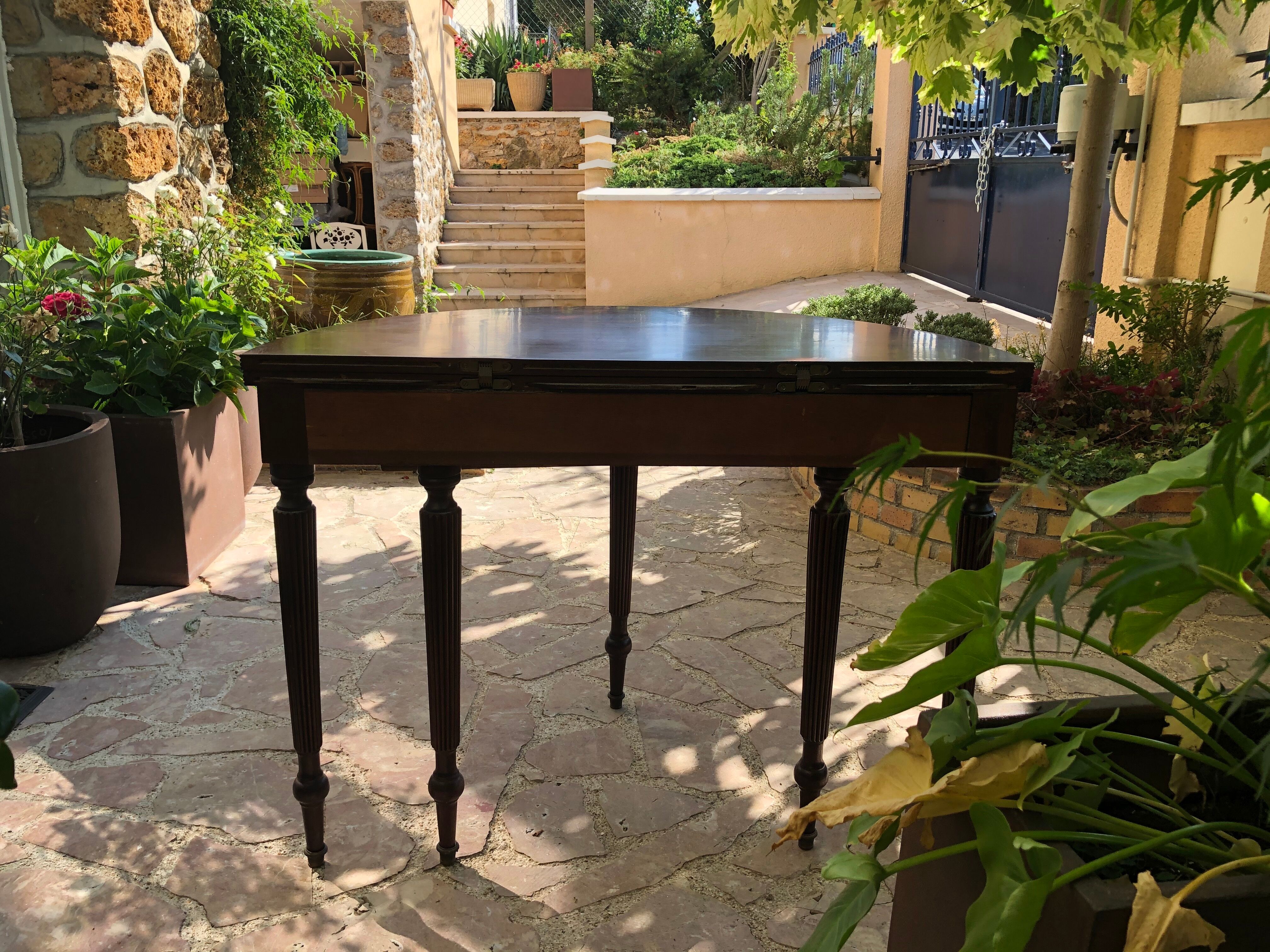 Louis XV-style half moon table