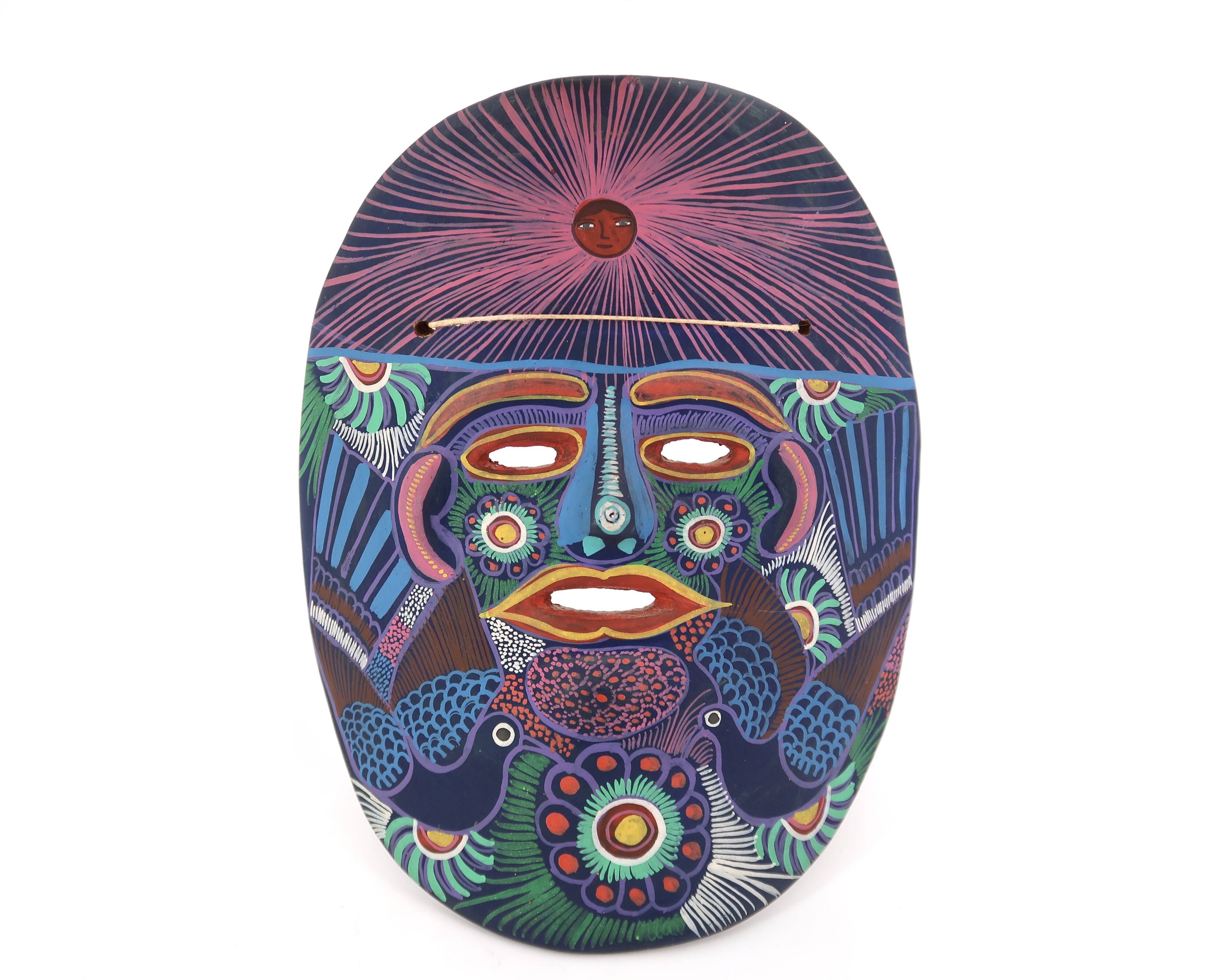 Colorful terracotta mask from Mexico, 1970s