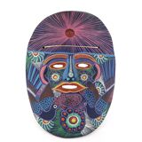 Colorful terracotta mask from Mexico, 1970s