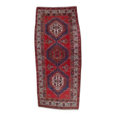 Antique Serab wool runner, crimson field & stepped medallions, c. 1920s — 93 × 204 cm — 1C1284