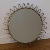 Miroir soleil laiton 1960
