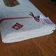 Pair of antique sheets embroidered Métis Fleur Bleue de Gérardmer
