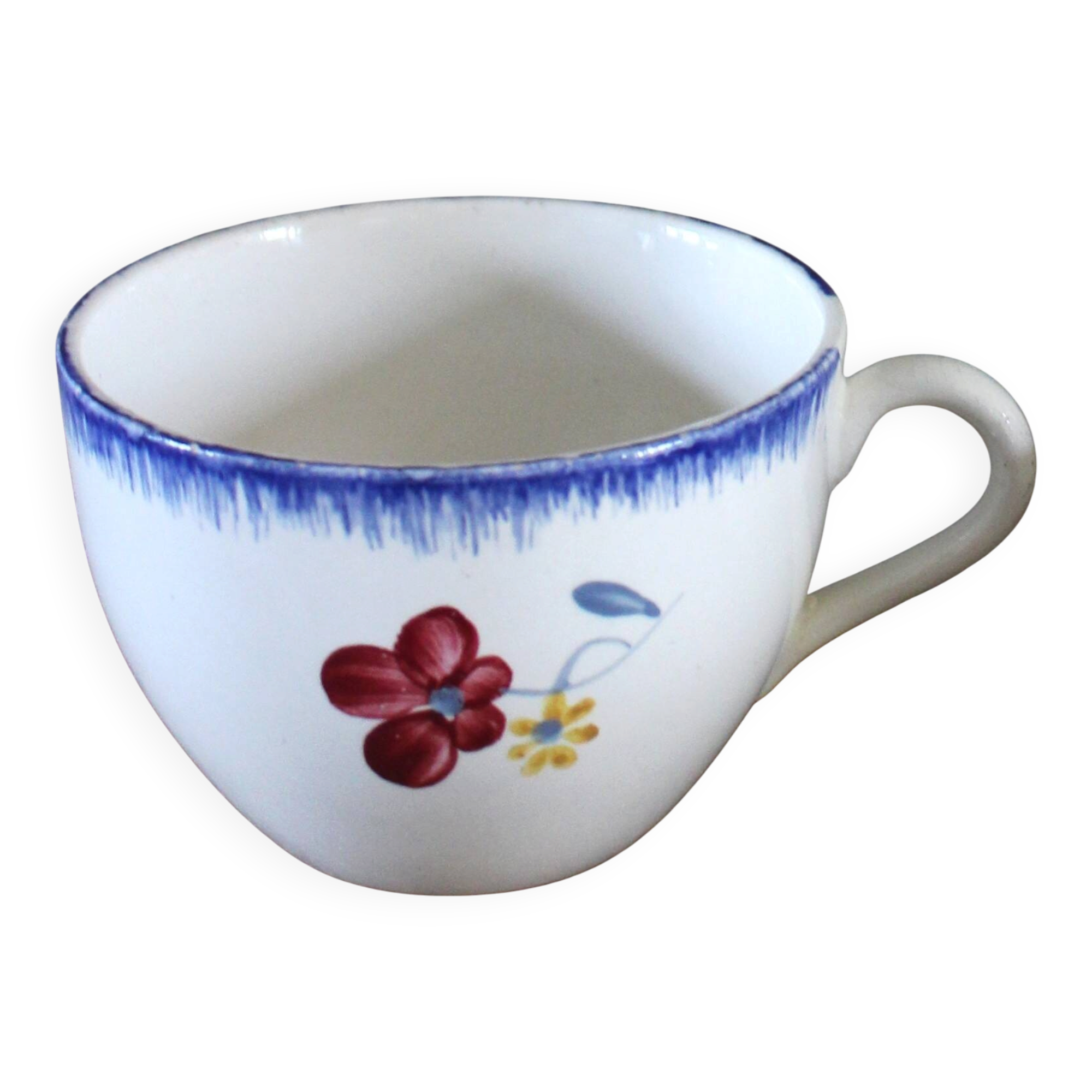 Tasse Mary Lou Fleurs bleu rouge jaune Digoin