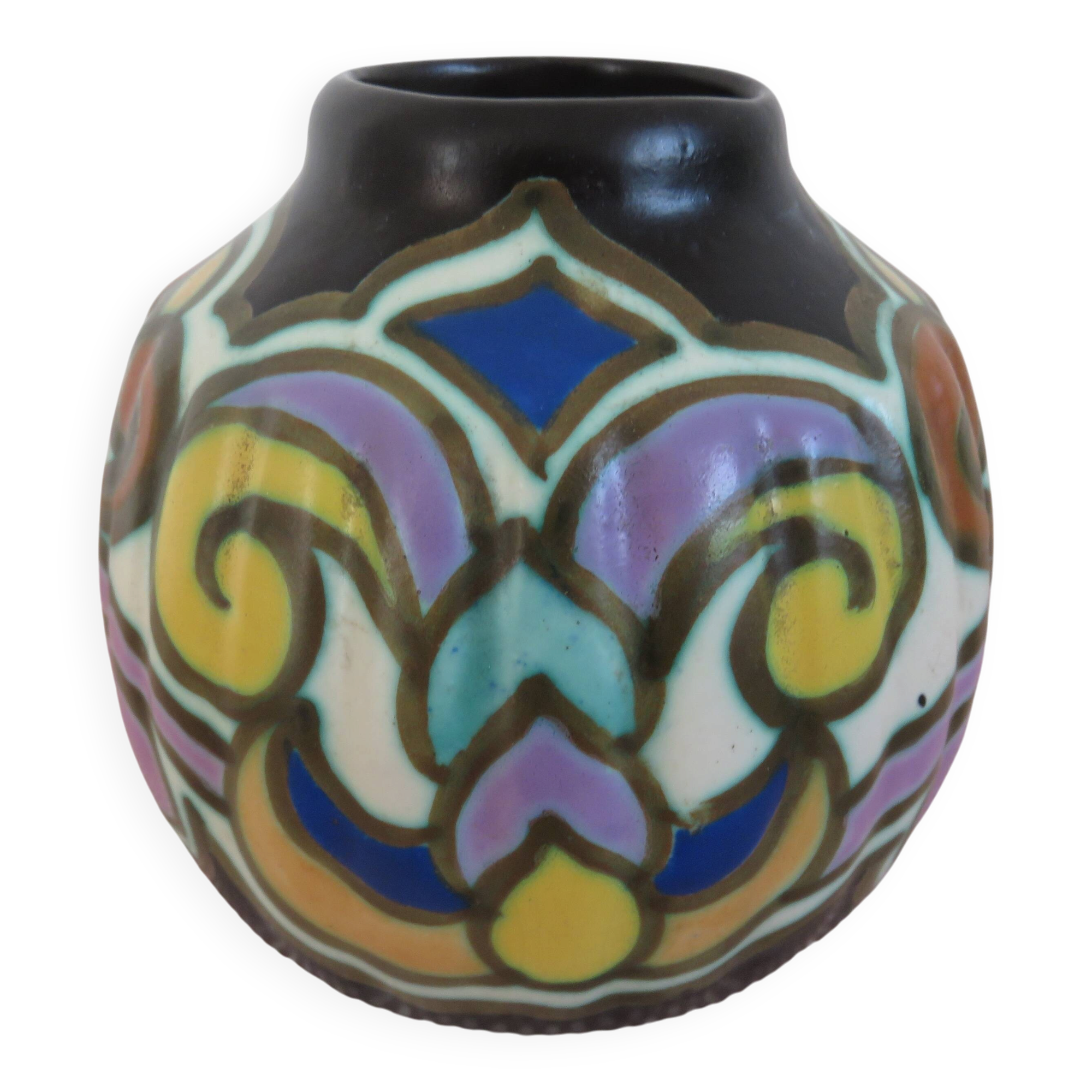 Art Deco ceramic vase from Montoise Bergen, 1920s-1930s.