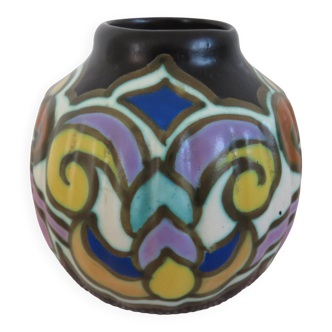 Art Deco ceramic vase from Montoise Bergen, 1920s-1930s.