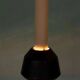Vintage pendant light design, retro black and white ambient lamp.