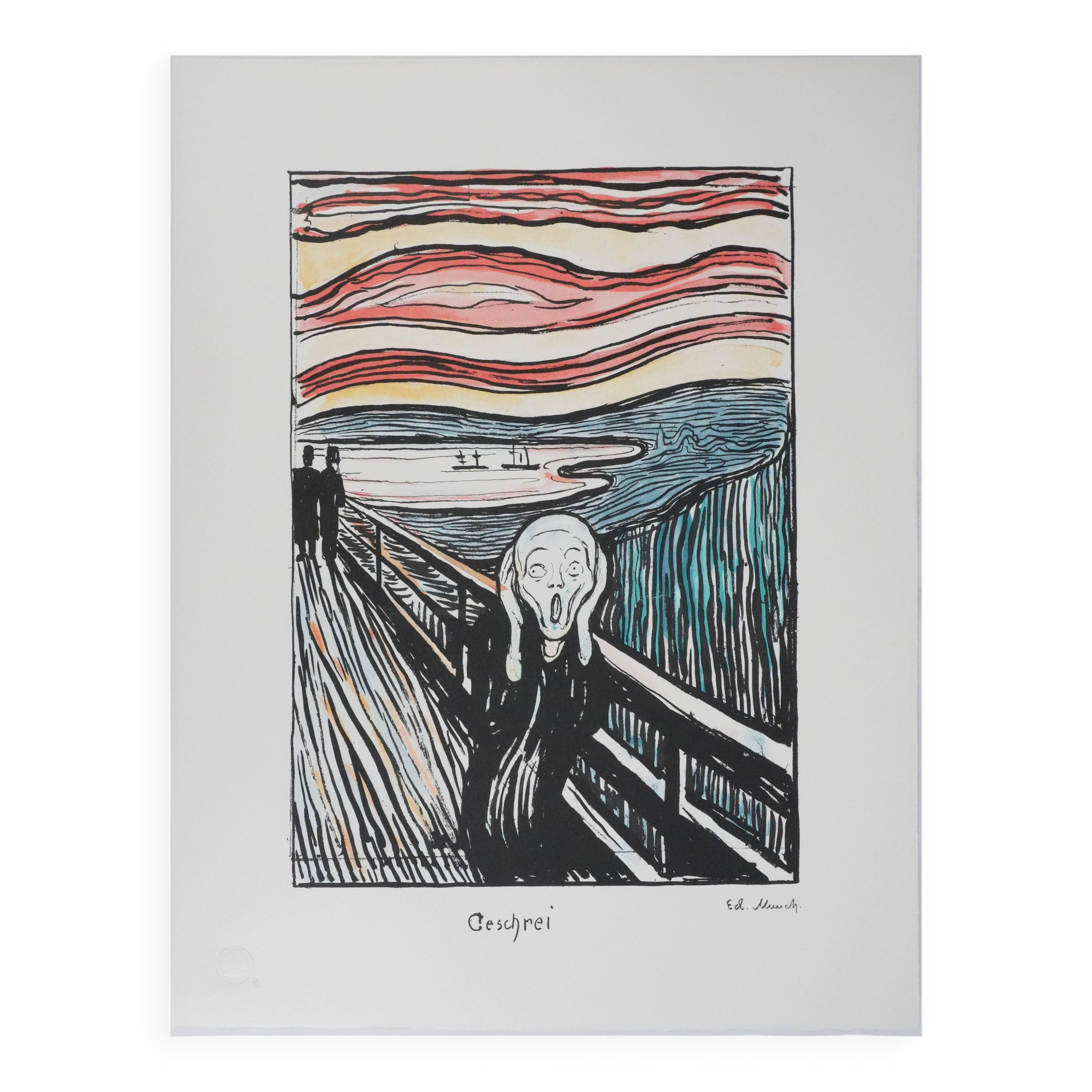 Edvard Munch: The Scream, signed lithograph