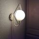 Metal applique with 80s glass sphere