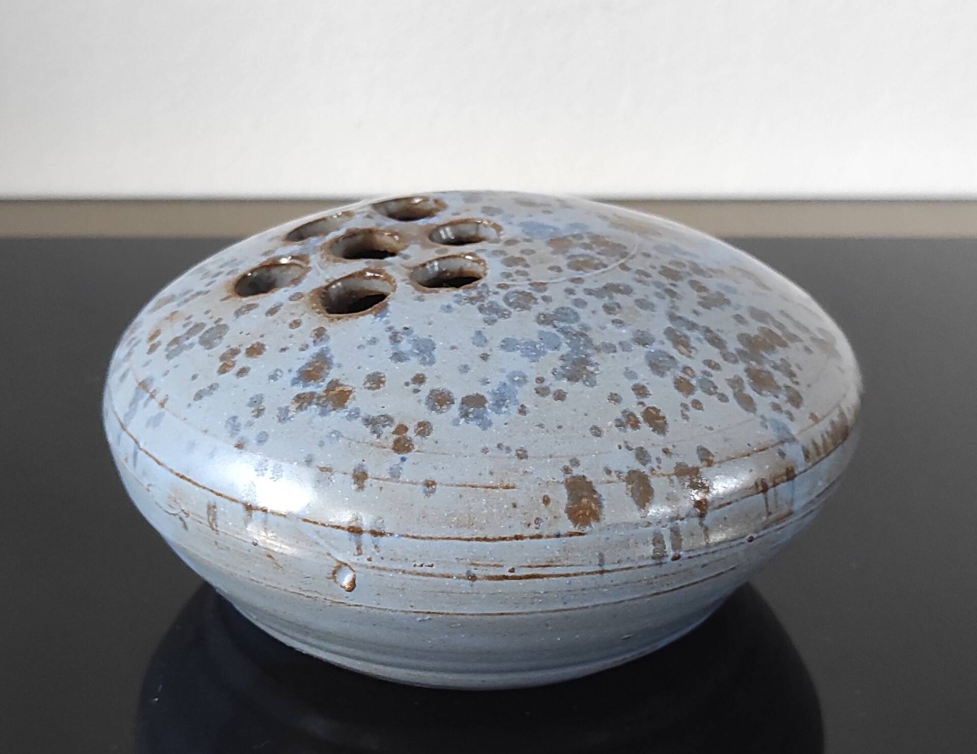 Vintage stoneware glazed pebble vase