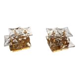 Set of 2 Kinkeldey Hollywood Regency crystal wall lamps, 1970