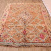 Peach Vintage Moroccan Rug 170 x 230 cm, Berber Wool Rug, Handmade Boho Rug