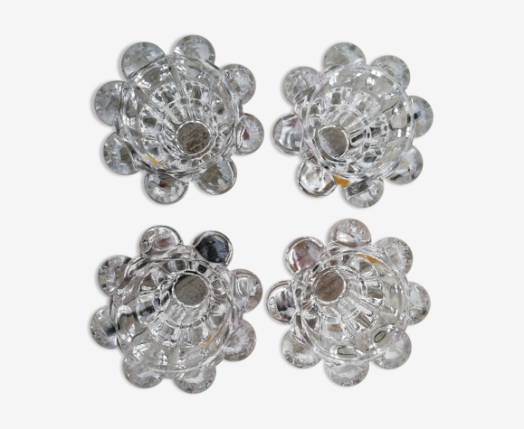 Lot de bougeoirs en verre de Reims